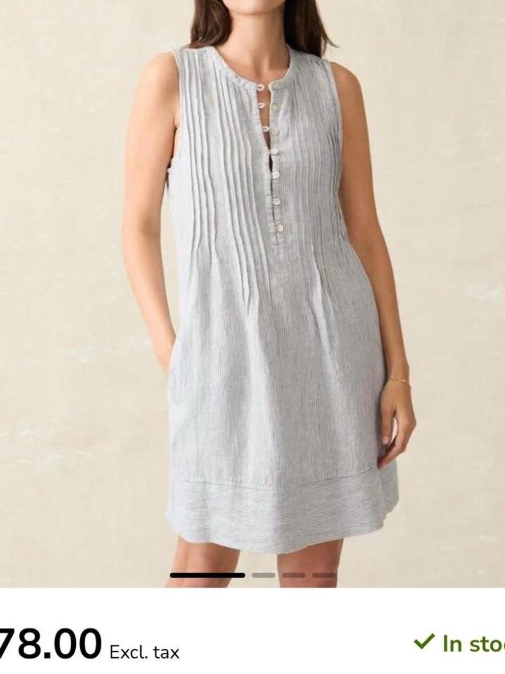 Faherty Isha Mini Stripe Linen Swing Dress